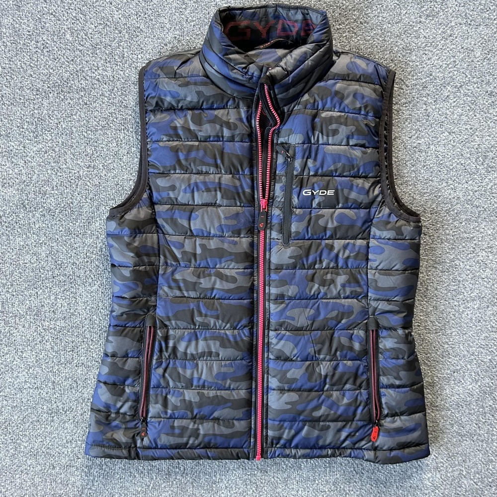 Gyde Supply Co Vest Womens Large Blue Camo Quilted Heated Puffer Zip Jacket‎